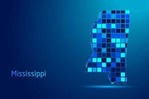 concepts of Mississippi Network Digital Technology Graphic illustration. Blue Color. Internet Futuristic Concept Map. vector