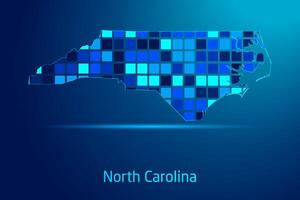 concepts of North Carolina Network Digital Technology Graphic illustration. Blue Color. Internet Futuristic Concept Map. vector
