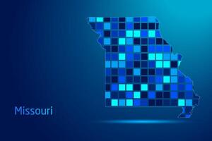 concepts of Missouri Network Digital Technology Graphic illustration. Blue Color. Internet Futuristic Concept Map. vector