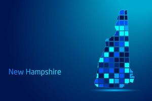 concepts of New Hampshire Network Digital Technology Graphic illustration. Blue Color. Internet Futuristic Concept Map. vector