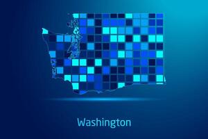 concepts of Washington Network Digital Technology Graphic illustration. Blue Color. Internet Futuristic Concept Map. vector