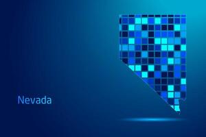concepts of Nevada Network Digital Technology Graphic illustration. Blue Color. Internet Futuristic Concept Map. vector