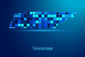 concepts of Tennessee Network Digital Technology Graphic illustration. Blue Color. Internet Futuristic Concept Map. vector