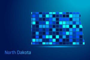 concepts of North Dakota Network Digital Technology Graphic illustration. Blue Color. Internet Futuristic Concept Map. vector