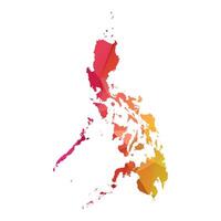 Abstract Polygon Map - Low Poly Color Rainbow Philippines map of isolated. vector