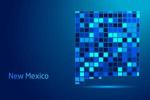 concepts of New Mexico Network Digital Technology Graphic illustration. Blue Color. Internet Futuristic Concept Map. vector