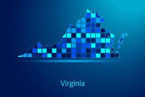 concepts of Virginia Network Digital Technology Graphic illustration. Blue Color. Internet Futuristic Concept Map. vector