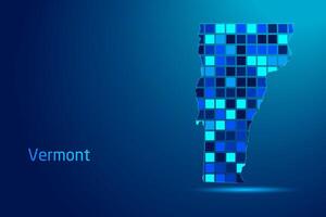 concepts of Vermont Network Digital Technology Graphic illustration. Blue Color. Internet Futuristic Concept Map. vector