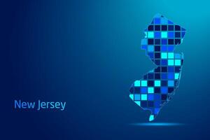 concepts of New Jersey Network Digital Technology Graphic illustration. Blue Color. Internet Futuristic Concept Map. vector