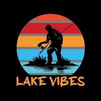 lake vibes creative design vector