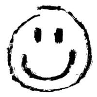 The smiling face of graffiti. Drawing on the wall illustration. Black and white illustration vector