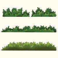green bush element collections with flat design vector