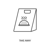take away concept line icon. Simple element illustration. take away concept outline symbol design. vector