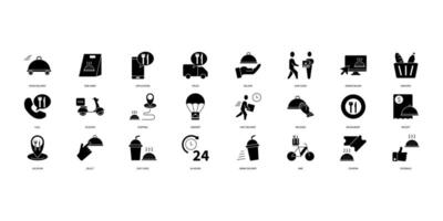 Food delivery icons set. Set of editable stroke icons.Set of Food delivery vector