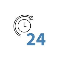 24 hours concept line icon. Simple element illustration. 24 hours concept outline symbol design. vector