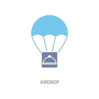 airdrop concept line icon. Simple element illustration. airdrop concept outline symbol design. vector