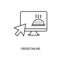 order online concept line icon. Simple element illustration. order online concept outline symbol design. vector