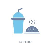 fast food concept line icon. Simple element illustration. fast food concept outline symbol design. vector