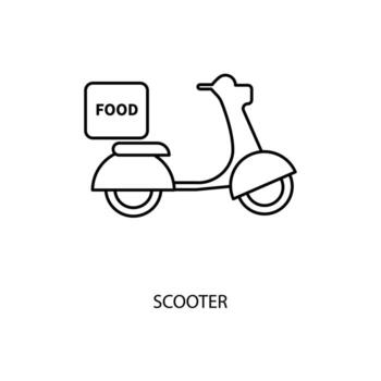 scooter concepto línea icono. sencillo elemento ilustración. scooter concepto contorno símbolo diseño. vector