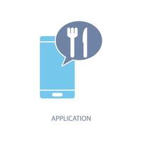application concept line icon. Simple element illustration. application concept outline symbol design. vector