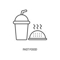 fast food concept line icon. Simple element illustration. fast food concept outline symbol design. vector