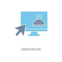 order online concept line icon. Simple element illustration. order online concept outline symbol design. vector