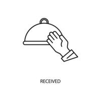 received concept line icon. Simple element illustration. received concept outline symbol design. vector