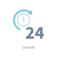 24 hours concept line icon. Simple element illustration. 24 hours concept outline symbol design. vector
