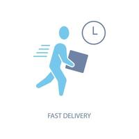 fast delivery concept line icon. Simple element illustration. fast delivery concept outline symbol design. vector
