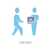 give food concept line icon. Simple element illustration. give food concept outline symbol design. vector