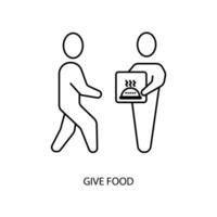 give food concept line icon. Simple element illustration. give food concept outline symbol design. vector