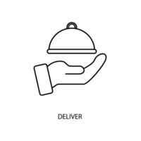 deliver concept line icon. Simple element illustration. deliver concept outline symbol design. vector