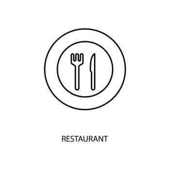 restaurante concepto línea icono. sencillo elemento ilustración. restaurante concepto contorno símbolo diseño. vector