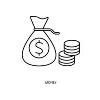 money concept line icon. Simple element illustration. money concept outline symbol design. vector