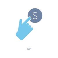 pay concept line icon. Simple element illustration. pay concept outline symbol design. vector