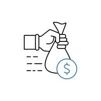 financing concept line icon. Simple element illustration. financing concept outline symbol design. vector