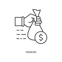 financing concept line icon. Simple element illustration. financing concept outline symbol design. vector