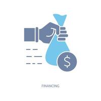 financing concept line icon. Simple element illustration. financing concept outline symbol design. vector