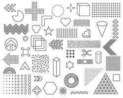 Set of geometric shapes. Memphis design, retro elements for web, sale. Geometric shapes.Set of geometric shapes. Memphis design, retro elements for web, sale. Geometric shapes. vector