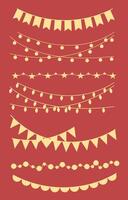 Decoration with stars, and other symbols of the winter holiday invitation. vector