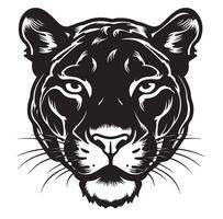 Black panther face hand drawn sketch illustration vector