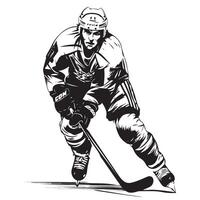 Hockey player sketch hand drawn vector