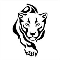a black and white tiger head on a white background vector