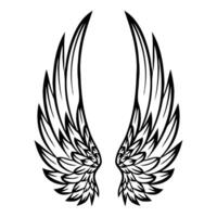 two wings with black and white lines on a white background vector