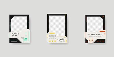 Collection of player frames template. Game card frame template design. vector
