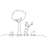 Single one line drawing world ozone day concept Continuous line draw design graphic vector