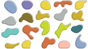 Colorful Organic Blobs and Irregular Shapes Seamless Abstract Pattern Silhouettes vector