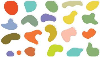 Colorful Organic Blobs and Irregular Shapes Seamless Abstract Pattern Silhouettes vector