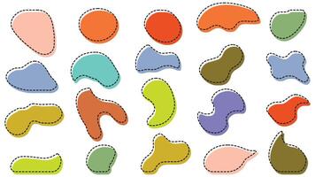 Colorful Organic Blobs and Irregular Shapes Seamless Abstract Pattern Silhouettes vector