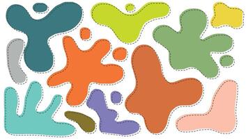 Colorful Organic Blobs and Irregular Shapes Seamless Abstract Pattern Silhouettes vector